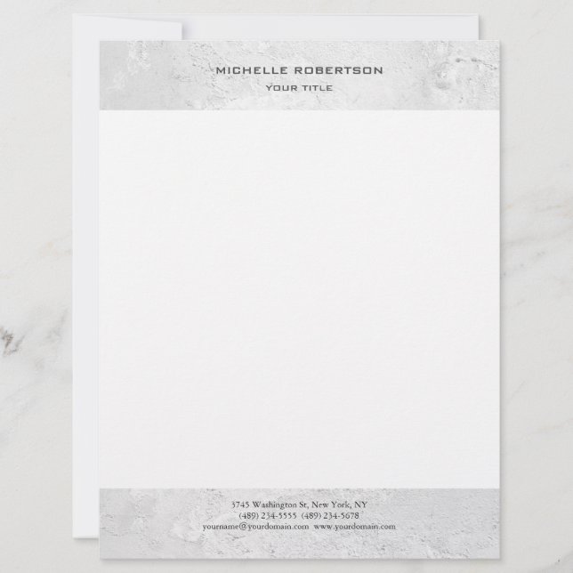 Minimalistisk Modern Professionell Plain Grått Whi Brevhuvud (Framsida)