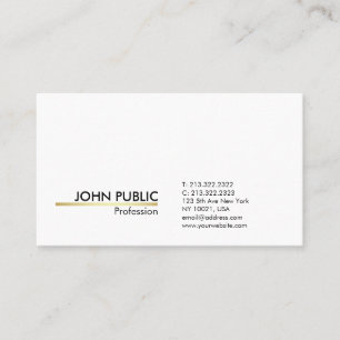 Minimalistisk Modern Professionell White Guld enke Visitkort
