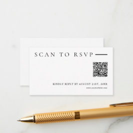 Minimalistisk Modern QR-kod Bröllopswebbplats RSVP Tilläggskort