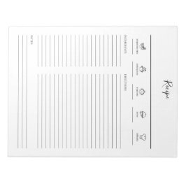 Minimalistisk Modern Receptbok Anteckningsblock
