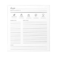 Minimalistisk Modern Recipe Lakan Cookbook Page