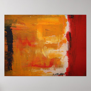 Minimalistisk Modern Red Gult Abstrakt Poster Skri