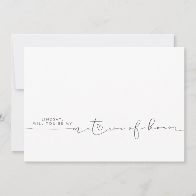 Minimalistisk modern redigerbar Färg Matron of Hon (Framsida)