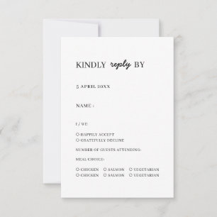 Minimalistisk Modern Ren Bröllops-RSVP-Design OSA Kort