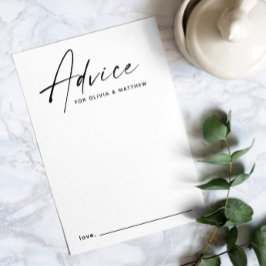 Minimalistisk modern ren enkel skriptbröllop rådkort