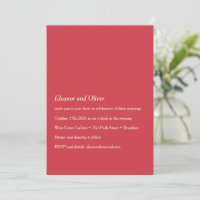 Minimalistisk, modern, röd typografi Boho Bröllop