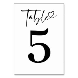 Minimalistisk modern romsk Elegant vit Bordsnummer