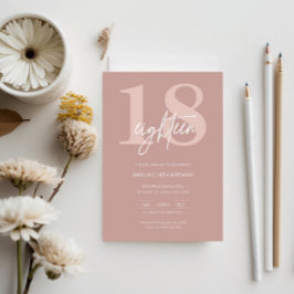 Minimalistisk modern Rosa 18:e Födelsedagsfesten Inbjudningar