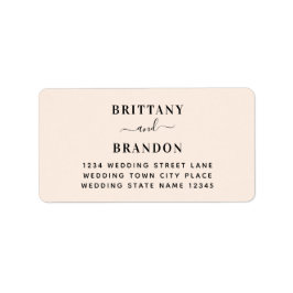 Minimalistisk modern  Rosa Bröllop Adress Adressetikett