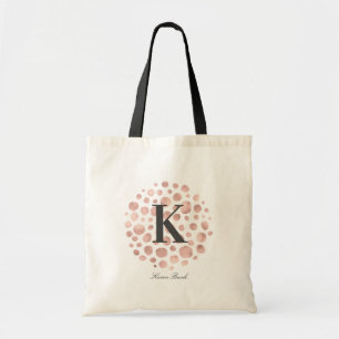 Minimalistisk Modern Rosa Guld Monogram Väska