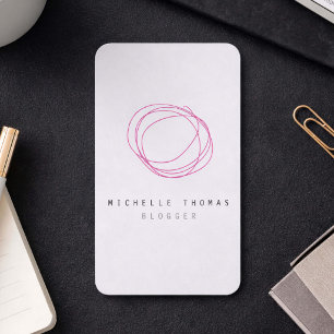 Minimalistisk Modern Rosa Klotterlogotyp Innehålls Visitkort