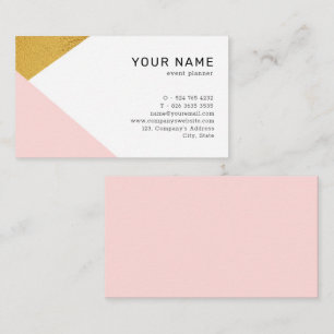 Minimalistisk modern Rosa och Guld geometrisk Visitkort