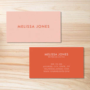 Minimalistisk modern Rosa-Orange Visitkort