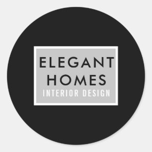 Minimalistisk modern runt klistermärke