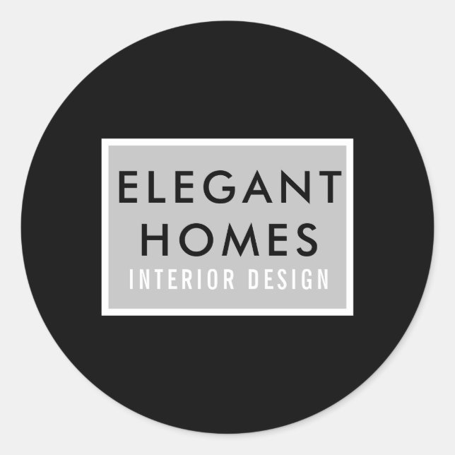 Minimalistisk modern runt klistermärke (Framsida)