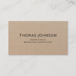 Minimalistisk Modern Rustic Construction Business Visitkort