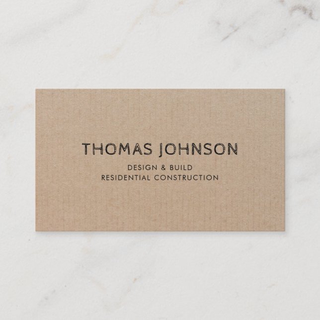 Minimalistisk Modern Rustic Construction Business  Visitkort (Framsida)