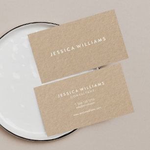 Minimalistisk Modern Rustic Kraft Visitkort