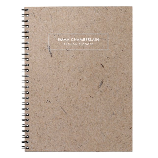 Minimalistisk Modern Rustik Kraftpapper Anteckningsbok (Framsidan)