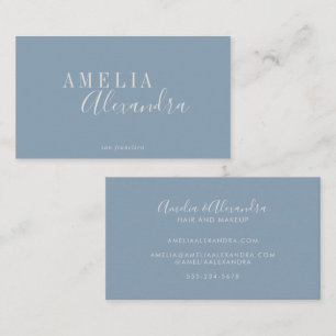 Minimalistisk Modern Script Boho Chic Dusty Blue Visitkort