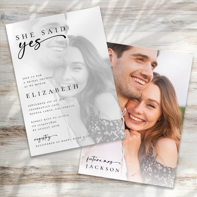 Minimalistisk Modern Script Photo Möhippa Inbjudningar (Skapare uppladdad)