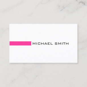Minimalistisk Modern Shock rosa-vit Elegant Visitkort