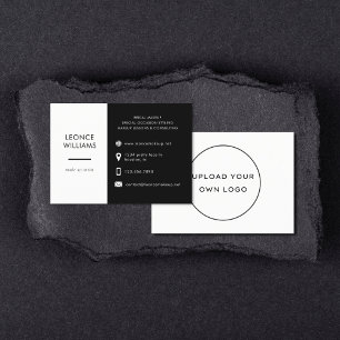 Minimalistisk Modern Simple Black White Anpassning Visitkort