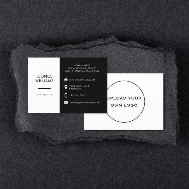 Minimalistisk Modern Simple Black White Anpassning Visitkort (Skapare uppladdad)
