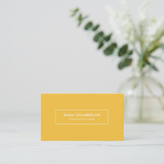 Minimalistisk Modern Simple Boho-Gult Visitkort (Stående Fram)