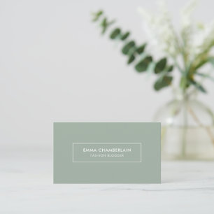 Minimalistisk Modern Simple Sage Grönt Visitkort