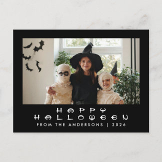 Minimalistisk Modern Skräcklig Glad Halloween 1 Fo Helg Vykort