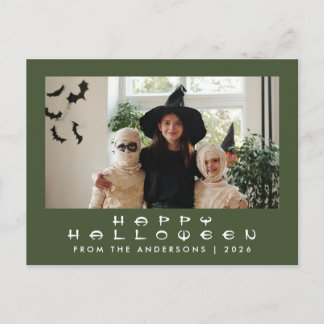 Minimalistisk Modern Skräcklig Glad Halloween 1 Fo Helg Vykort