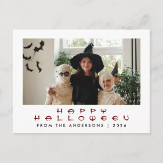 Minimalistisk Modern Skräcklig Glad Halloween 1 Fo Helg Vykort