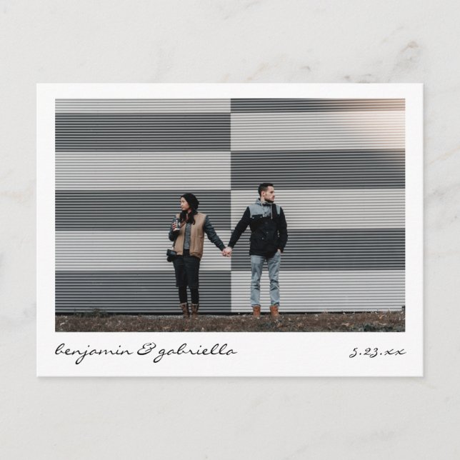 Minimalistisk Modern Skript Bokstavsstil Foto Bröl Meddelande Vykort (Framsida)