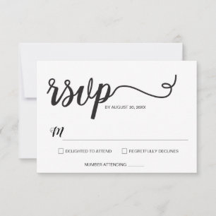 Minimalistisk modern skript bröllop OSA kort
