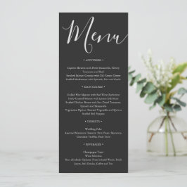 Minimalistisk modern skript typografi bröllop meny