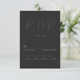 Minimalistisk modern skript typografi bröllop OSA kort