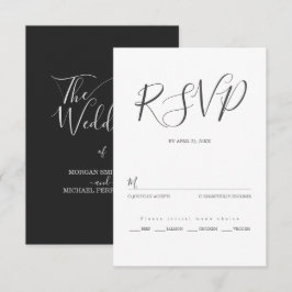 Minimalistisk modern skript typografi bröllop OSA kort