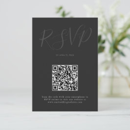 Minimalistisk modern skript typografi bröllop OSA kort