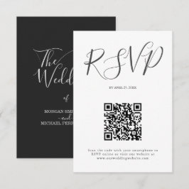 Minimalistisk modern skript typografi bröllop OSA kort