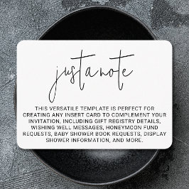 Minimalistisk modern Snyggt enkel bara en anteckni Tilläggskort