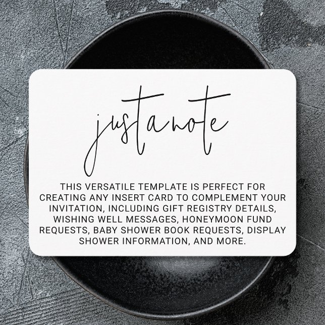 Minimalistisk modern Snyggt enkel bara en anteckni Tilläggskort (Skapare uppladdad)