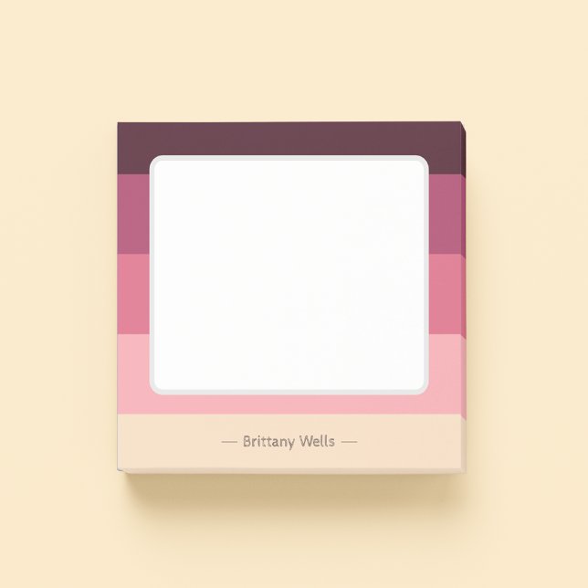 Minimalistisk Modern Söt Trendig Rosa Färgbalans Post-it Block (Skapare uppladdad)