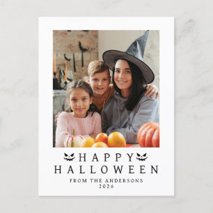 Minimalistisk Modern Spöklik God Halloween 1 Foto Helg Vykort