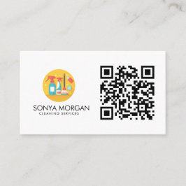 Minimalistisk Modern Städning Services QR-kod Visitkort