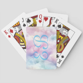 Minimalistisk modern stilfull moln anpassad monogr casinokort