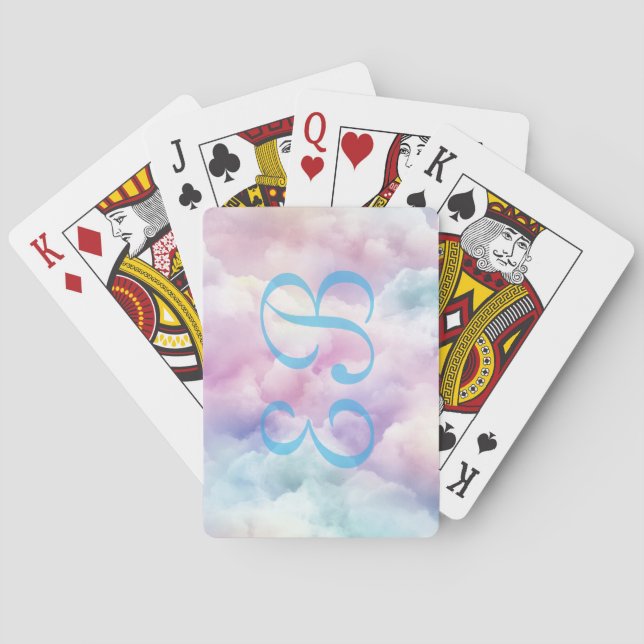 Minimalistisk modern stilfull moln anpassad monogr casinokort (Baksidan)