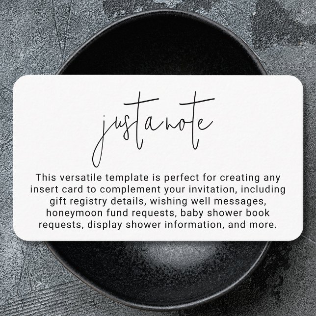 Minimalistisk Modern Stilig Enkel Bara En Notis Tilläggskort (Skapare uppladdad)