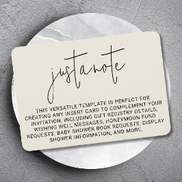 Minimalistisk Modern Stilig Enkel Bara En Notis Tilläggskort