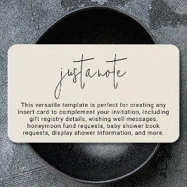 Minimalistisk Modern Stilren Enkel Bara En Notis Tilläggskort